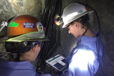 Geological face mapping underground at Cortez Hills