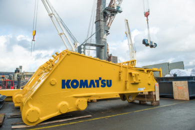 First Komatsu Pc7000 11 Shipped To Barrick Veladero Mine In Argentina International Mining