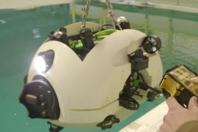 State of the art UX-1Neo underwater mine surveying robot ready for work