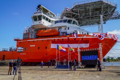 Debmarine Namibia’s new AMV3 diamond recovery vessel enroute from Romania to South Africa