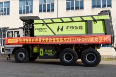 China’s ZOOMLION delivers 80 t capacity wide body hydrogen mining truck to customer