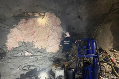 Weber Mining & Tunnelling on gallery recovery after rockfall with expansive resin