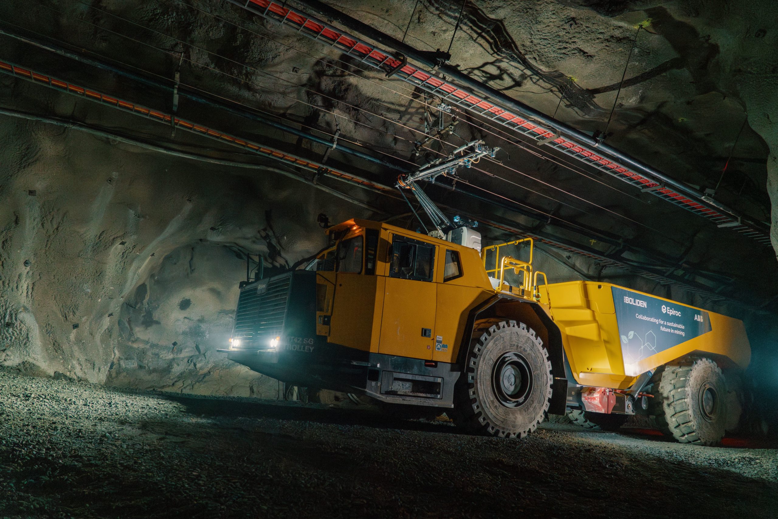 Boliden, Epiroc and ABB make first battery-electric truck trolley system for underground mining a reality - International Mining