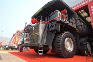 Zoomlion unveils 300 t class ZTE520 hybrid mining truck in Changsha